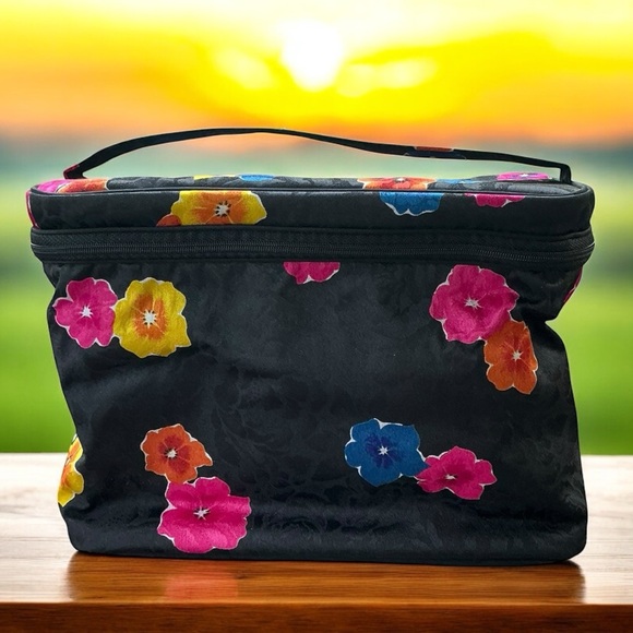Dior Handbags - Christian Dior Floral Cosmetic Bag – Vintage Designer Travel Case Bright & Bold